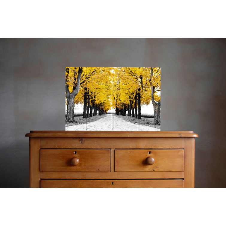 Ebern Designs Row Of Amber Trees Wall Decor Wayfair